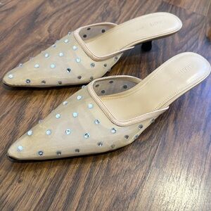 KHAITE Minna Crystal Embellished Mesh Mule, 35mm